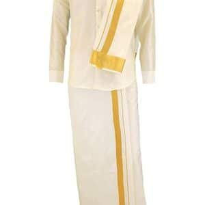 Silk Dhoti Shirt Angavastram set
